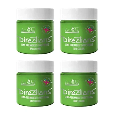 Image of 4x La Riche Directions Semi Permanent Hair Color 100ml Tub Spring Green