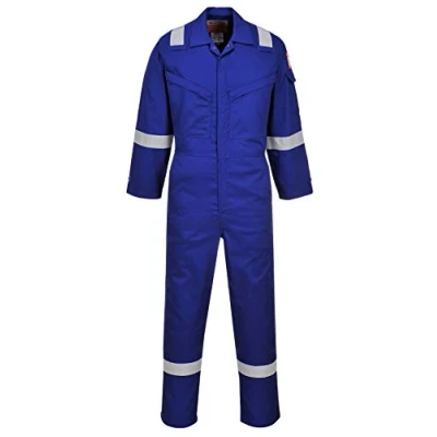 Image of Portwest Araflame Silver Coverall Royal Blue 34