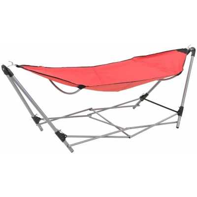 Image of vidaXL Hammock with Foldable Stand Red