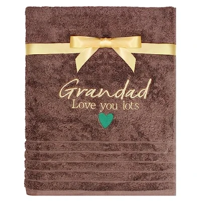 Image of TeddyT&#039;s Personalised Grandad Gift Message Cotton Bath Towel