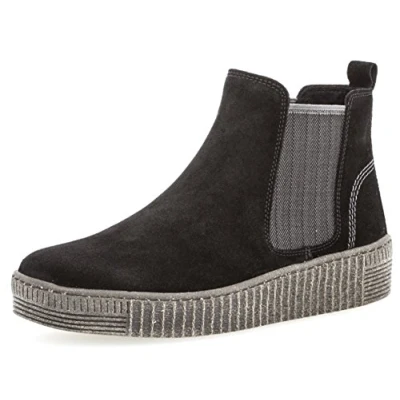 Image of Gabor Women Ankle Boots, Ladies Chelsea Boots,Removable Insole,Low Boots,Half Boots,Bootie,Slip Boot,Flat,Black (Schwarz),41 EU / 7.5 UK