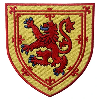 Image of Scotland Coat of Arms Embroidered Emblem Cross Lion Shield Iron On Sew Patch