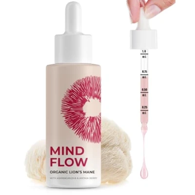 Image of Mycologic High Strength Lions Mane Tincture 42,500mg 50ml Liquid Drops Functional Mushroom Supplement 100% Fruting Body with Ashwagandha &amp; Aronia Berry Cognitive Performance, Memory Focus