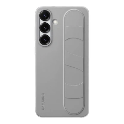 Image of Samsung Standing Grip Silicone Back Cover Grey Galaxy S25+