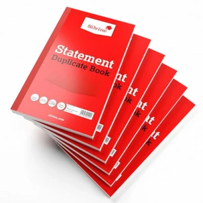 Image of Silvine Duplicate Statement Book Numbered 1 100 with index sheet (210 x 127mm) [Pack of 6]