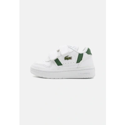 Image of Lacoste Tclip SET Infant Court Unisex Trainers for kids, Size: 4K, White/dark green High quality imitation leather