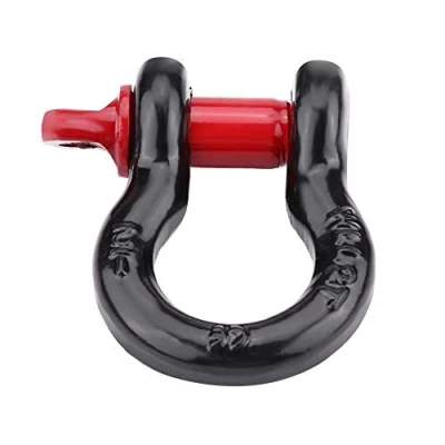 Image of Shackles D Ring for Vehicle, Shackle Mount Heavy Duty Galvanized Vehicle Recovery Towing U Shackle(2T)