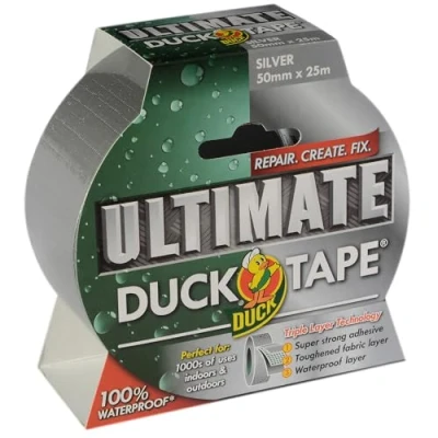Image of Duck Tape Ultimate Cloth Silver 50mm x 25m, The High Strength Waterproof Gaffer and Duct Adhesive Repair