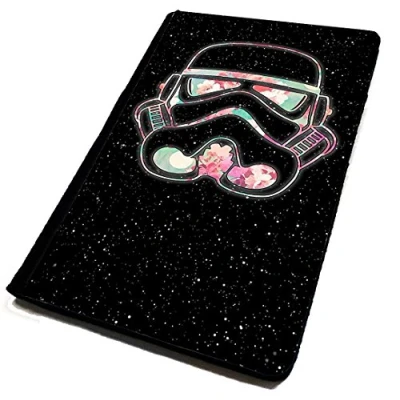 Image of WTF Passport Cover/Holder. Trooper Face Pink Floral Pattern. Travel Protection.