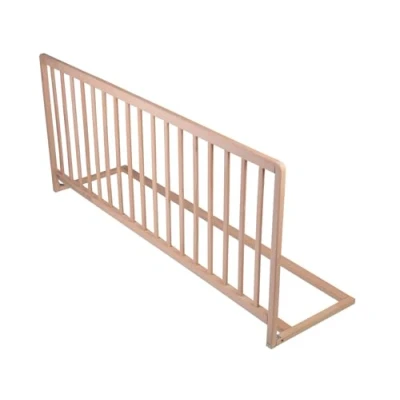 Image of Safetots Extra Wide Tall Wooden Bed Guard, Natural, 60cm High x 140cm Wide, Toddler Bedrail for Safety, Secure Child Rail, Pre Assembled, Easy Installation