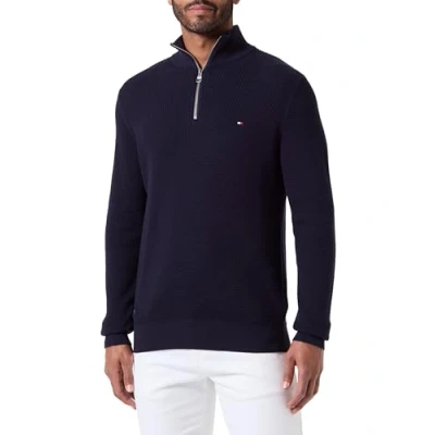 Image of Tommy Hilfiger Refined Structure Jumper, Men&#039;s, Size: Small, Desert sky