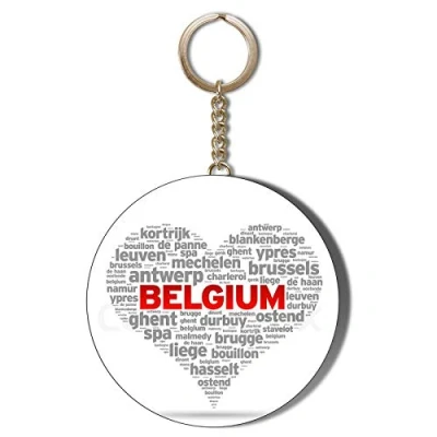 Image of Gift Insanity BELGIUM I LOVE 58mm CHAIN KEYRING
