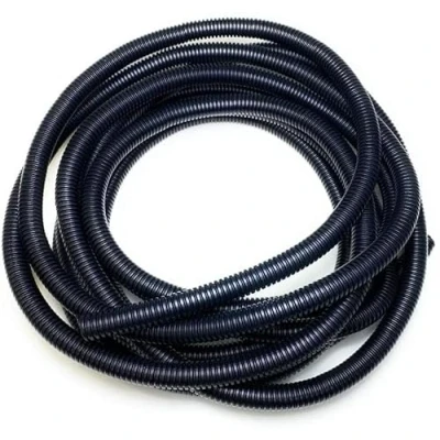 Image of Black Conduit Split Plastic Flexible Cable Tidy Solution Tube Trunking 6.2mm 10m