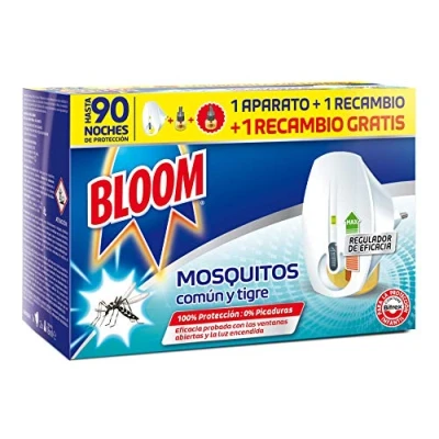 Image of Bloom Electric Insecticide Liquid Double Efficiency (1 Device + 2 Refills), for Common Mosquitoes and Tiger, Concentrated Formula Unscented