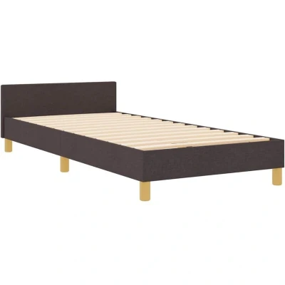 Image of vidaXL Bed Frame Dark Brown 90x200 cm Fabric