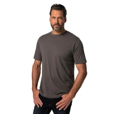 Image of JP 1880 Menswear Big &amp; Tall Plus Size L 8XL T Shirt, Basic, Round Neck, Combed Cotton, up to Graphite XX Large 702558110 XXL