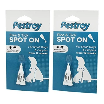 Image of Guaranteed4Less PESTROY SPOT ON Puppy Small Dogs Flea Tick Repel Safe Treatment Pet (2 Packets)