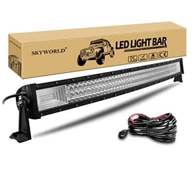 Image of SKYWORLD 42 inch 540W Curved Led Light Bar, Spot Flood Combo Beam Bar Lights Driving Offroad Work Lamp Fog Lightbars with 12V Wiring Harness kit for Trucks SUV 4WD ATV UTV 4x4 Boat