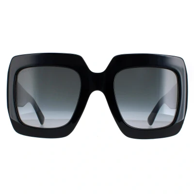 Image of Gucci GG Oversized Square Acetate Sunglasses Sunglasses, Women&#039;s, Size: 54, Black/grey