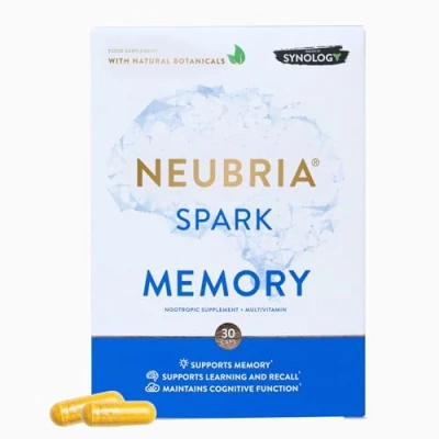 Image of NEUBRIA Spark Memory Support Supplement Multivitamin for Adults with Turmeric, Bacopa Monnieri, Ginkgo Biloba Nootropic Cognitive Function, Focus Boost &amp; 30 Capsules
