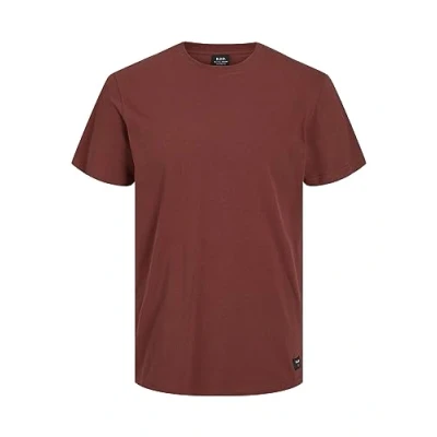 Image of JACK &amp; JONES Men&#039;s Rdddan Tee S/S Crew Neck Noos T Shirt, Fired Brick, S
