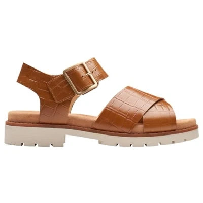 Image of Clarks Women&#039;s Orinoco Cross Sandal, Tan Interest, 5.5 UK