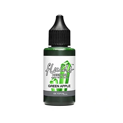 Image of Octopus Fluids resin Ink green APPLE, Alcohol for epoxy and UV Resin, colour translucent art, dye liquid, 30 ml,