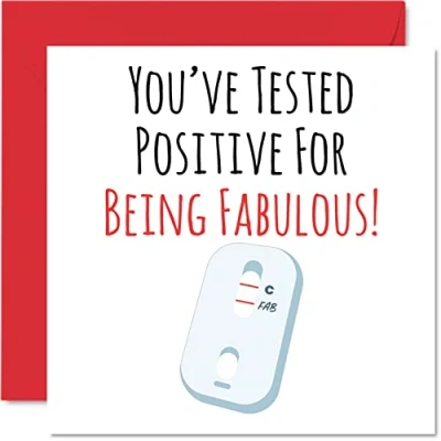 Image of Funny Birthday Cards for Women Tested Positive Being Fabulous Humourous Card Her Mum Sister Daughter Wife Girlfriend Friend Nan Grandma, 145mm x Joke Humour Greeting
