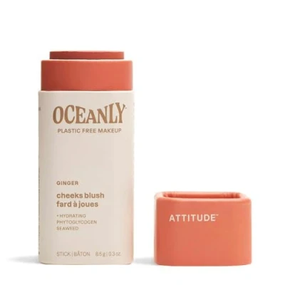Image of ATTITUDE Oceanly Plastic Free Lightweight Blush Stick, Titanium Dioxide Free, EWG Verified, Vegan Makeup, Ginger, 8.5 grams