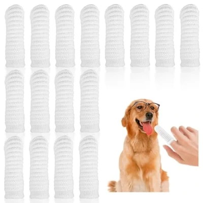 Image of Dog Toothbrush Finger,16 PCS Pets Teeth Cleaning Soft Finger Washable Mini for Cat Puppy Dental Care