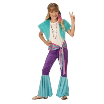 Image of Rubie&#039;s 701085XL000 Opus Collection Hippy Girl Costume Kids Fancy Dress, Multi