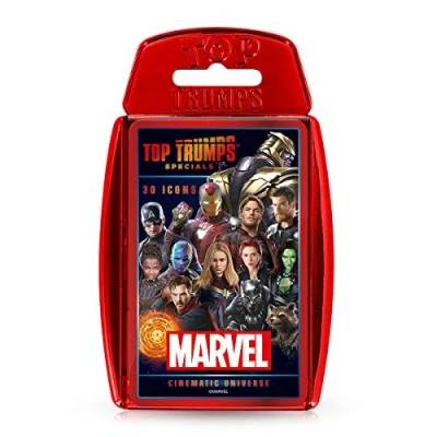 Image of Top Trumps Marvel Cinematic Universe Special Card Game, Play with Black Widow, Iron Man and Panther, Thanos Loki, age 12+