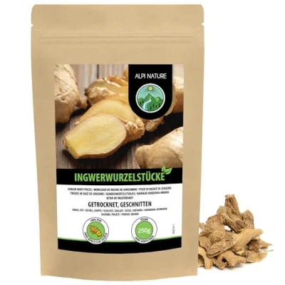 Image of ginger root sliced, tea, crushed pieces, 100% natural, without additives, sliced (250 GR (8.8oz))