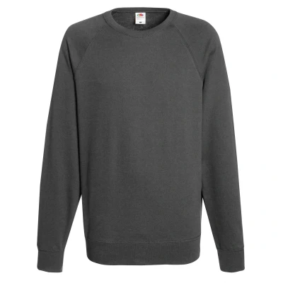 Image of Fruit of the Loom Mens Classic 80/20 Raglan Sweatshirt (Light Graphite) Grey Size Small