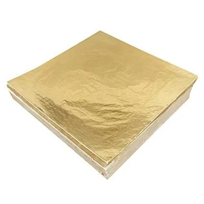 Image of xQzit 100 PCS Gold Leaf Sheets 14x14cm Foil for Gilding, Nails, Art &amp; DIY Crafts Paper Ideal for, Furniture, Home Decoration Canvas Projects