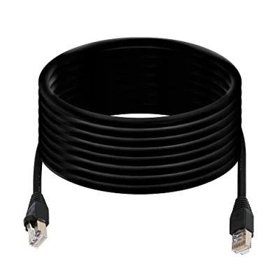 Image of QIANRENON RJ50 Extension cable Cat 5E 26AWG 10P10C Male to Communication Modular Crystal Plug with Shielding Connectors for Laser Printing Industrial Control Equipment, 5m/16.4 Ft