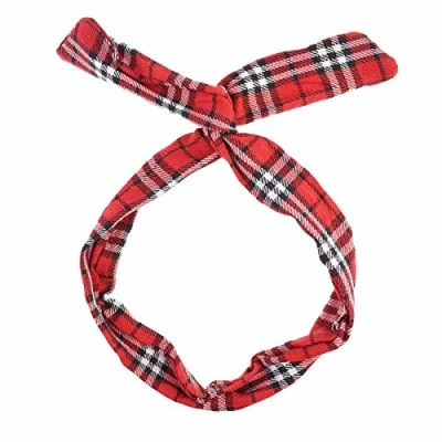 Image of Mytoptrendz® Wired Headband Head Scarf Vintage Retro Wire Hairband Hair Accessories Girls Women Headwrap[ (Red Tartan)