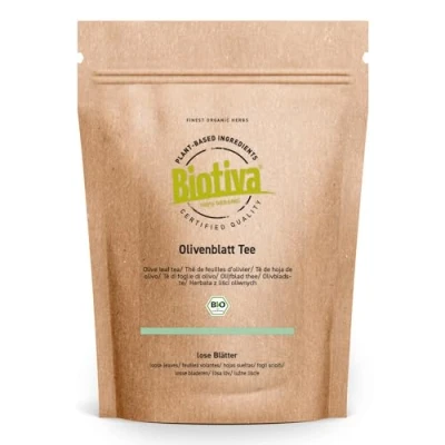 Image of Biotiva Olive Leaf Tea 250g Bio Herbal Vegan Fruity Tart no additives Bottled and Certified in Germany (DE Öko 005)