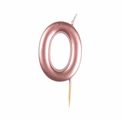 Image of amscan 9911545 Rose Gold Numerical Candle 0