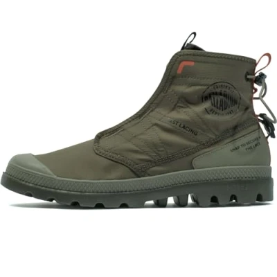 Image of Palladium Pampa Travel LITE RS Laceup ankle boots, Size: 6, Olive Textile