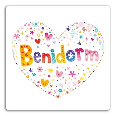 Image of 2 x 10cm Love Benidorm Vinyl Stickers Spain Cute Sticker Laptop Luggage #18100 (10cm Wide)
