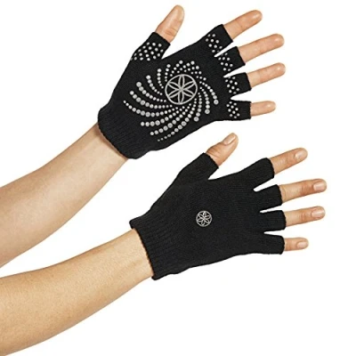 Image of Gaiam Super Grippy Yoga Gloves,Black/Grey,9.53 x 22.86 1.91 cm; 10 Grams