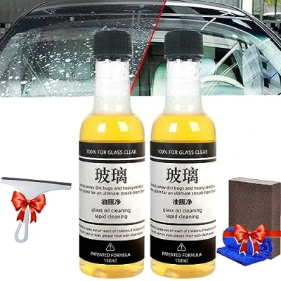 Image of Camic Oil Film Remover for Glass, Glass Remover, Car Windshield Cleaner, Cleaner Spray, Stripper (2PCS/300ML)