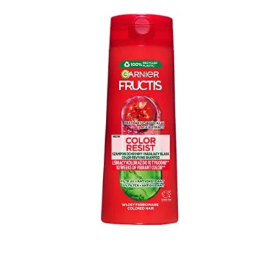 Image of Garnier Fructis Color Resist Shampoo for Coloured and Highlighted Hair Strengthens, Nourishes Protects 400ml