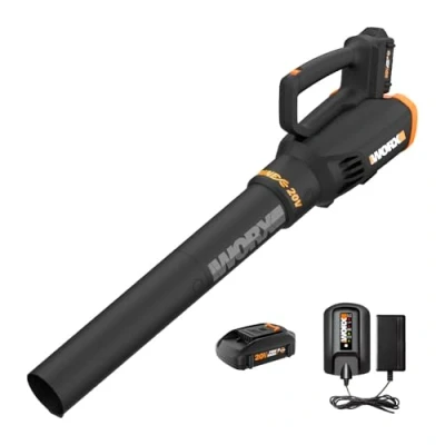 Image of WORX 20V Cordless Leaf Blower WG547, Electric Blower, Powerful Turbine Fan Technology, 2 Speed Control, for One Hand Operation, PowerShare 1pc 2.0 Ah Battery and 0.4 A Charger Included
