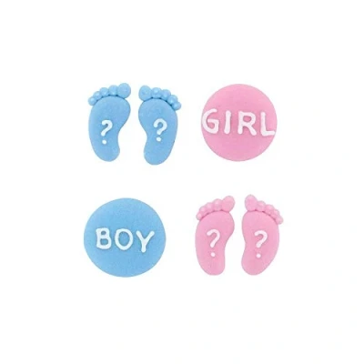 Image of Gender Reveal &quot;Boy or Girl&quot; Sugar Decorations