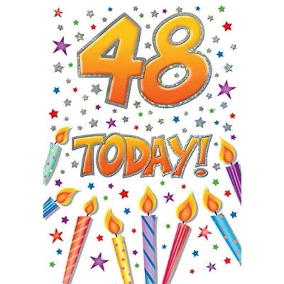 Image of Piccadilly Greetings Modern Milestone Age Birthday Card 48 7 x 5 inches