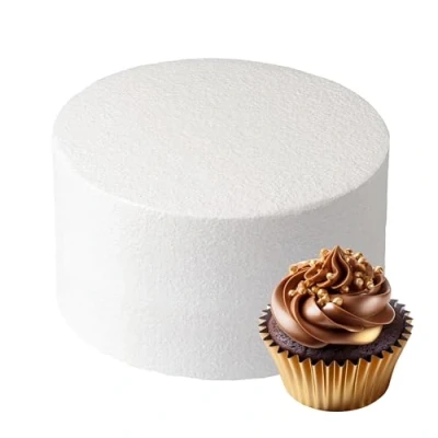 Image of Culpitt 6&quot; x 4&quot; Round Cake Dummy, Straight Edge Form, Practice Decorating or Use for Creating Long Lasting Displays, Smooth Polystyrene