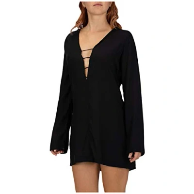 Image of Hurley W Hana Hooded Coverup Dress Black, X Small