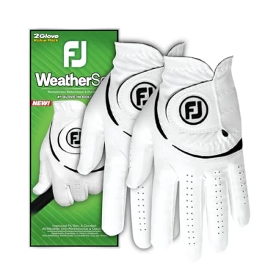 Image of FootJoy WeatherSof Men&#039;s 2 Pack Golf Glove, White